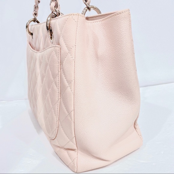 Chanel Blush Pink Quilted Caviar Leather Grand Shopping Tote - Picture 6 of 15